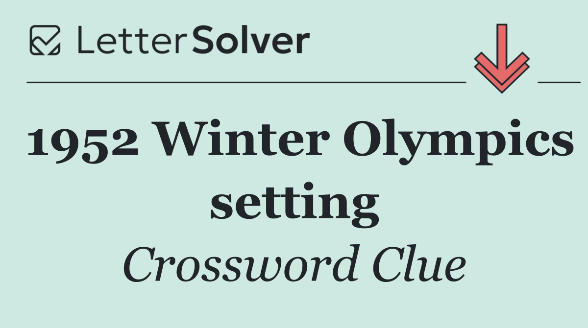 1952 Winter Olympics setting
