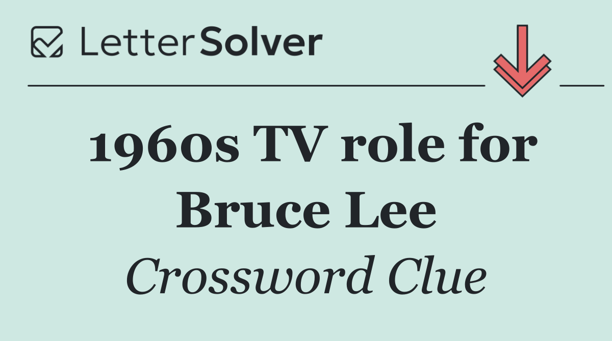 1960s TV role for Bruce Lee