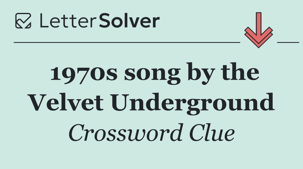 1970s song by the Velvet Underground