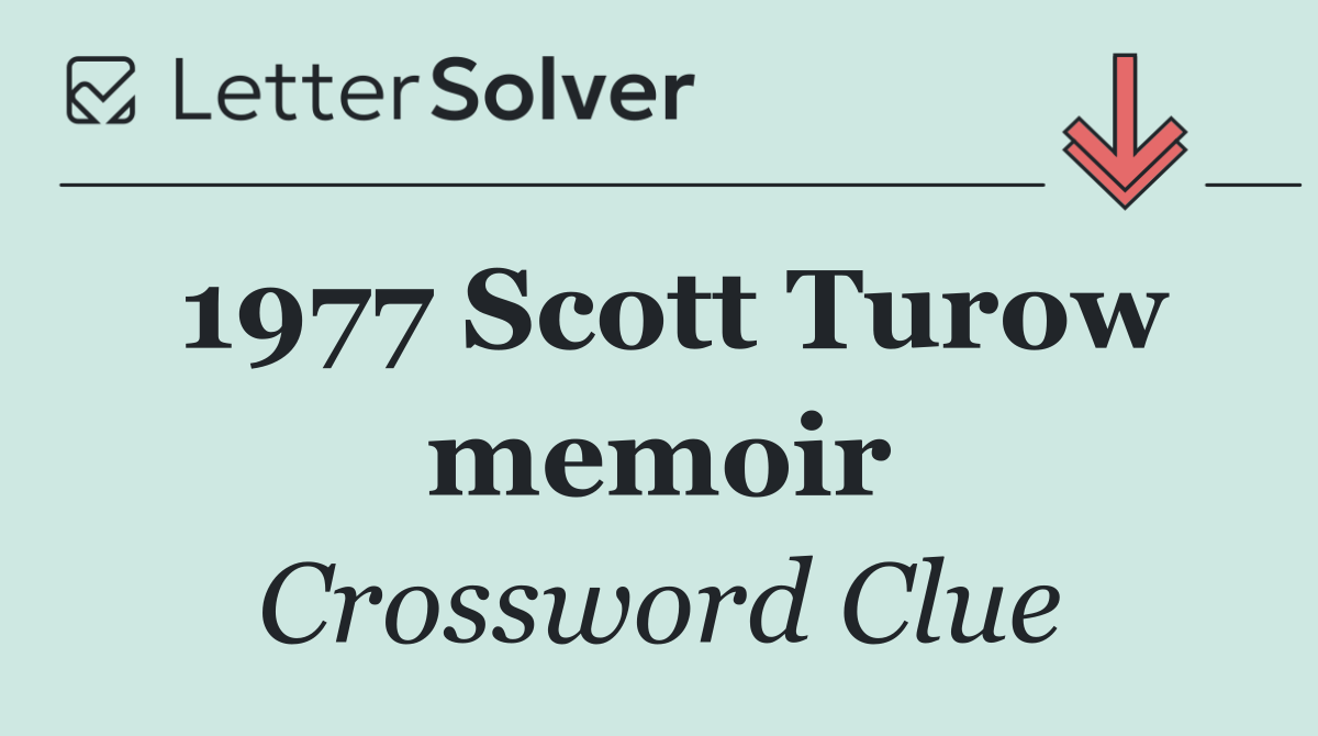1977 Scott Turow memoir