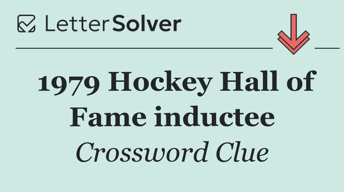 1979 Hockey Hall of Fame inductee
