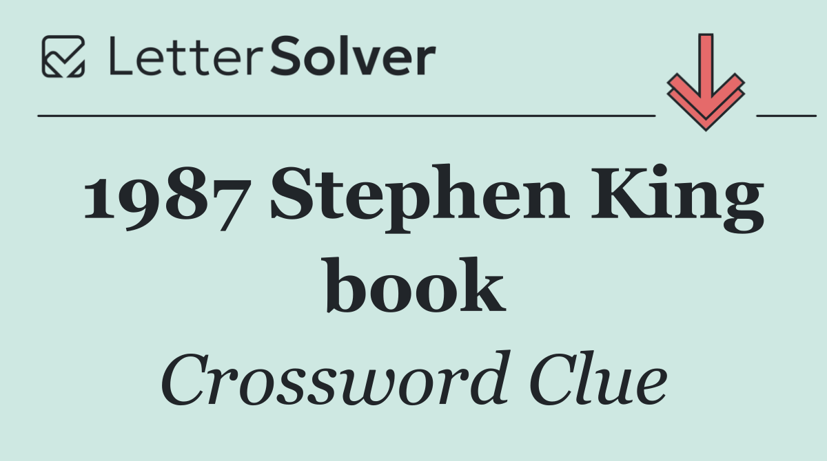 1987 Stephen King book
