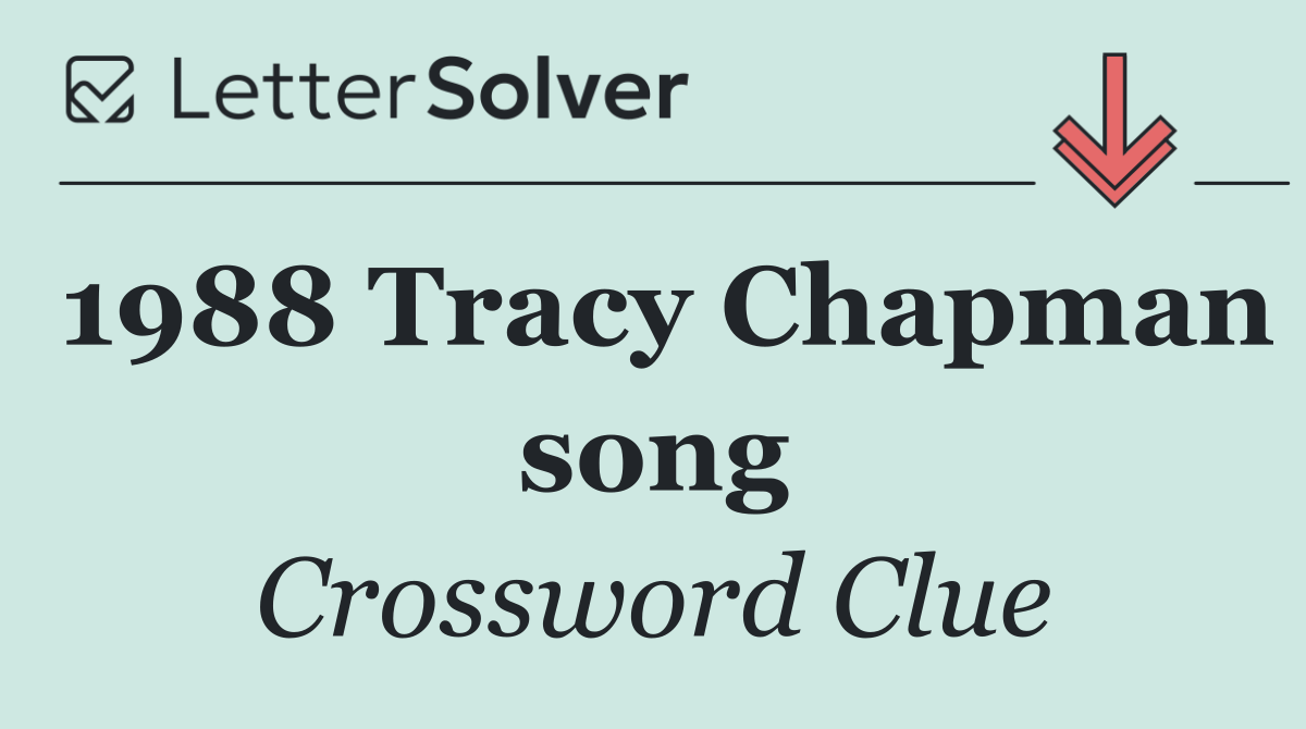 1988 Tracy Chapman song