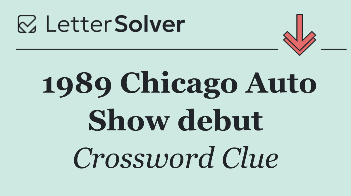 1989 Chicago Auto Show debut