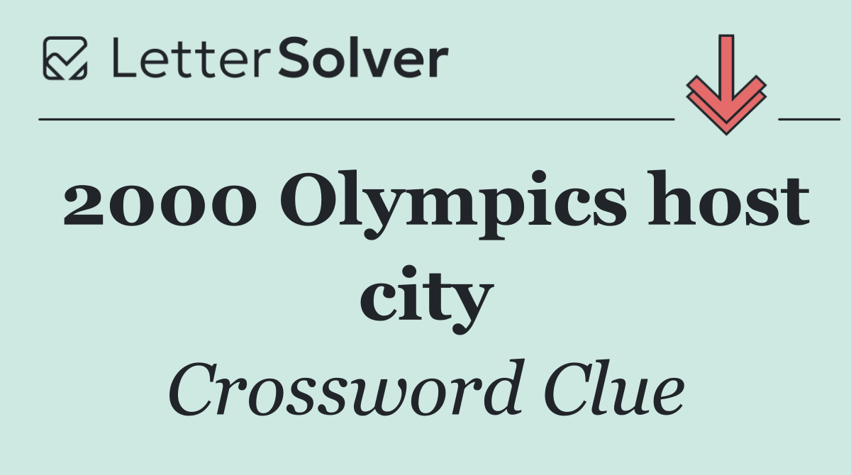 2000 Olympics host city