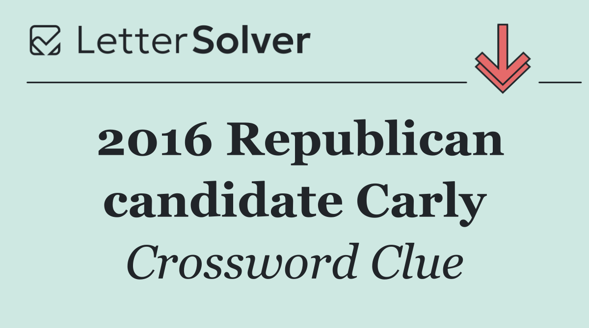 2016 Republican candidate Carly