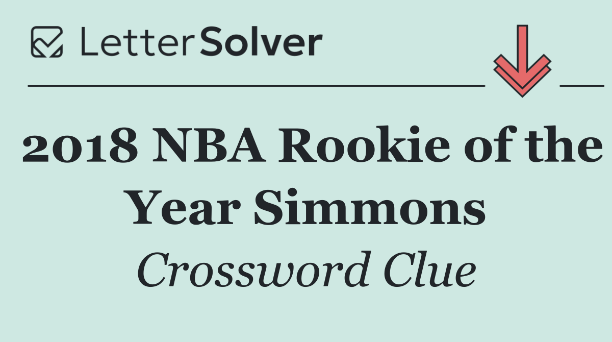 2018 NBA Rookie of the Year Simmons