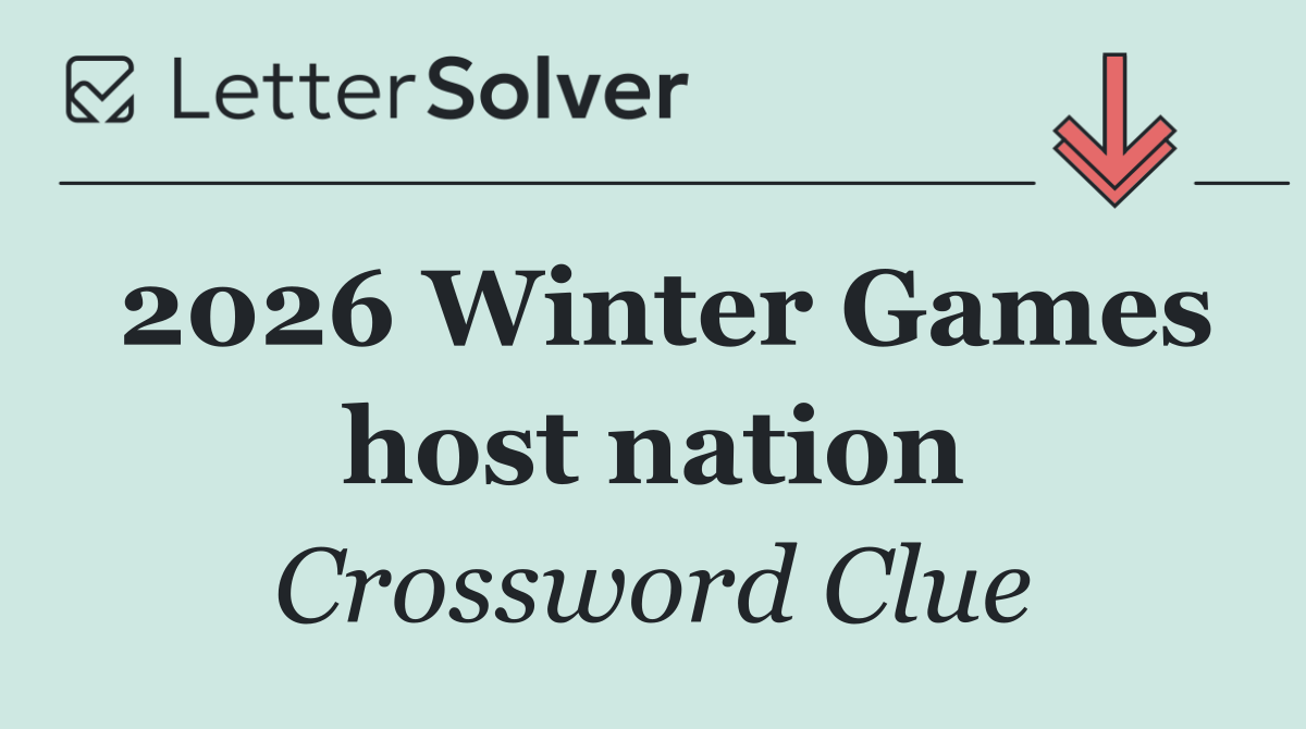 2026 Winter Games host nation