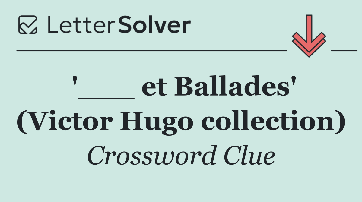 '___ et Ballades' (Victor Hugo collection)