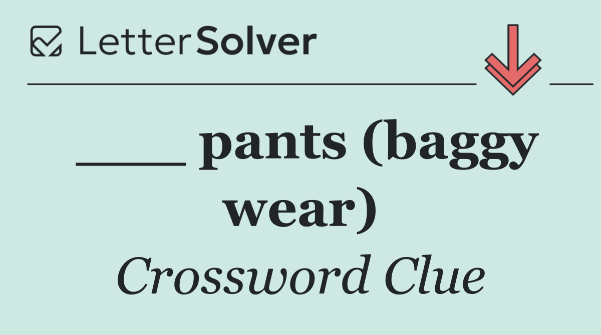 ___ pants (baggy wear)
