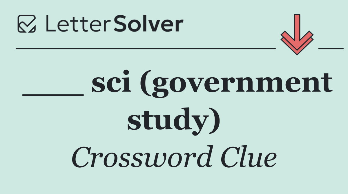 ___ sci (government study)