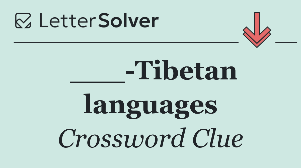 ___ Tibetan languages