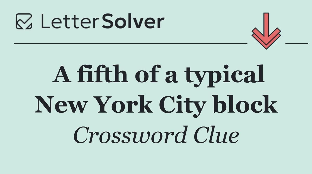A fifth of a typical New York City block