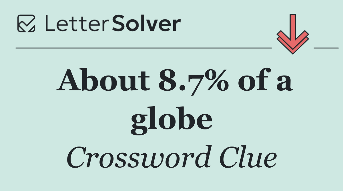 About 8.7% of a globe