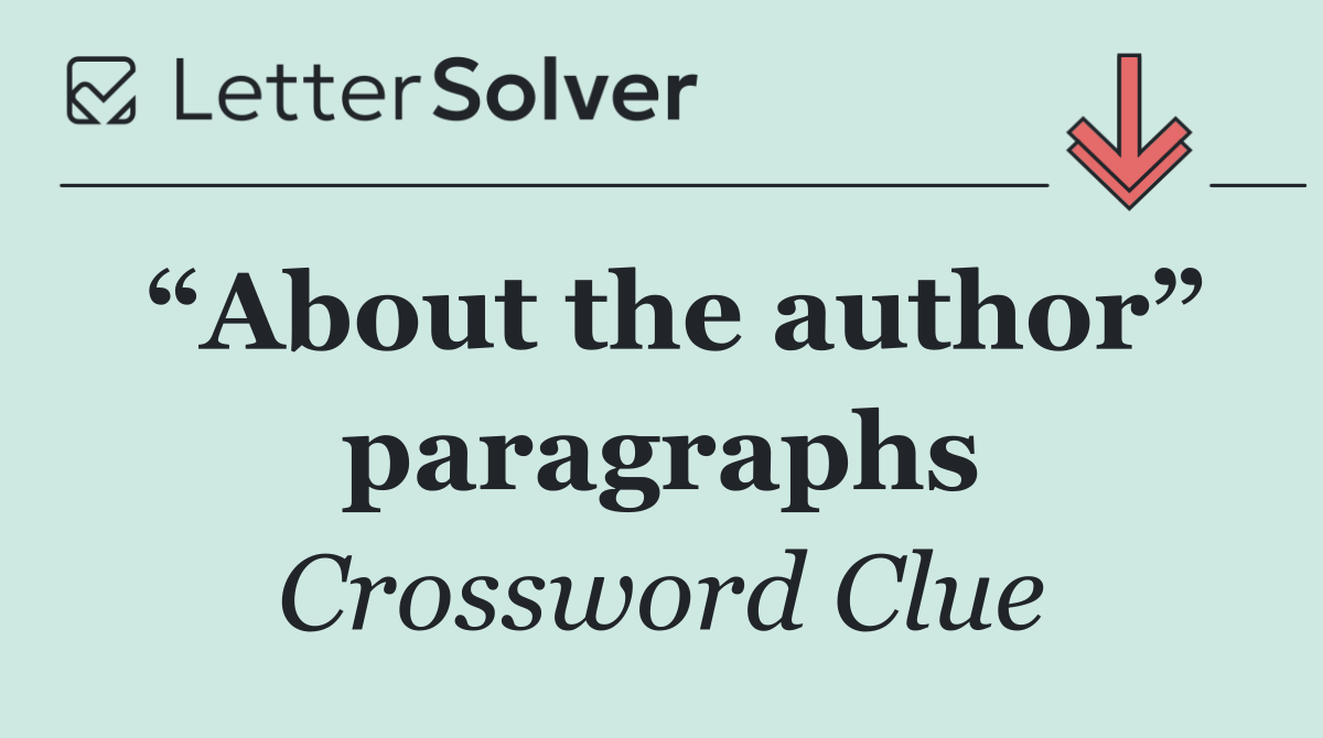 “About the author” paragraphs