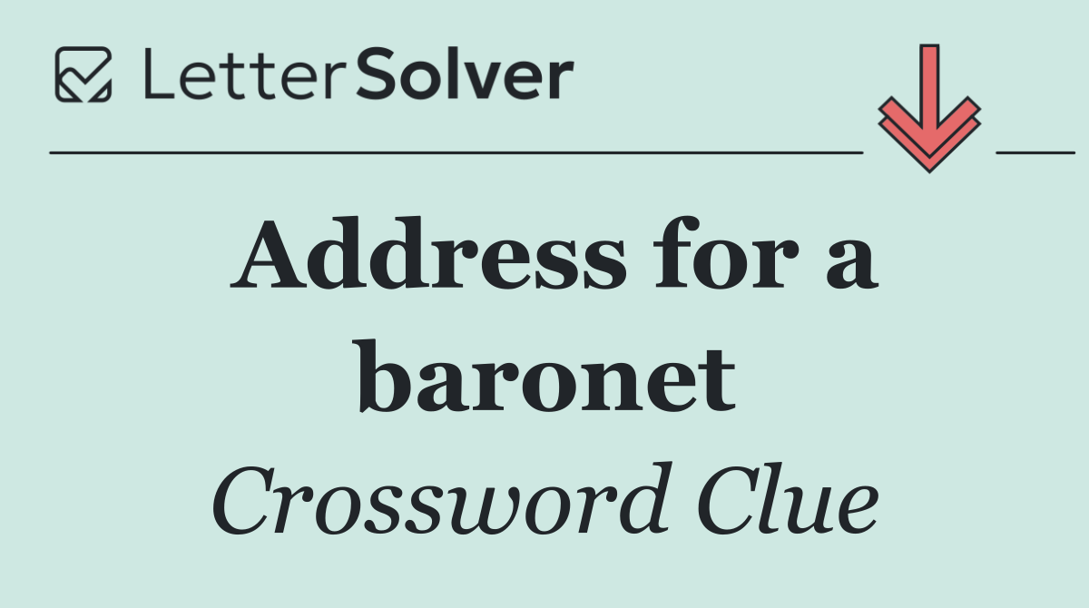 Address for a baronet