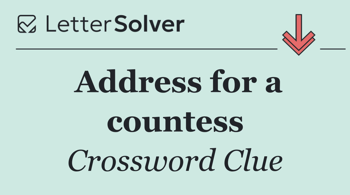 Address for a countess