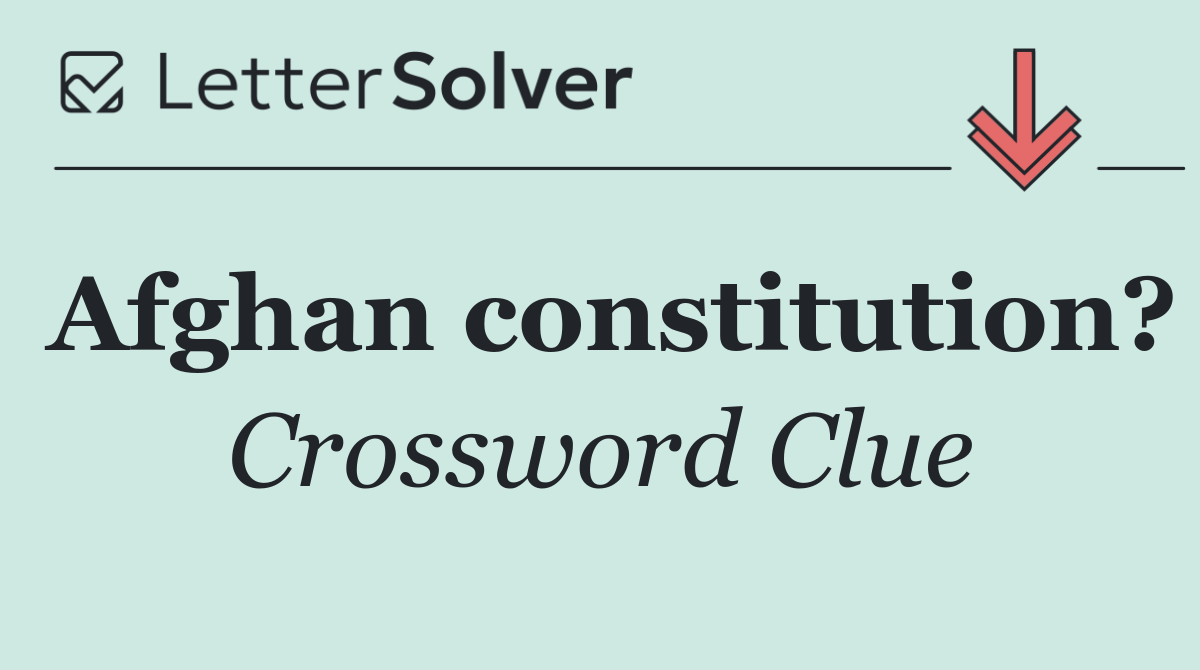 Afghan constitution?