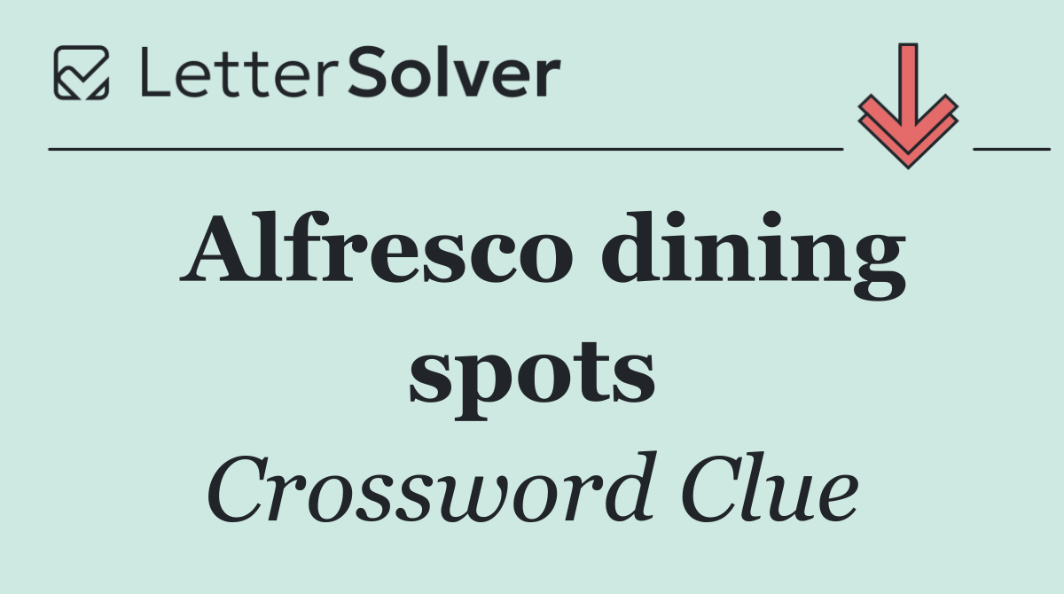 Alfresco dining spots