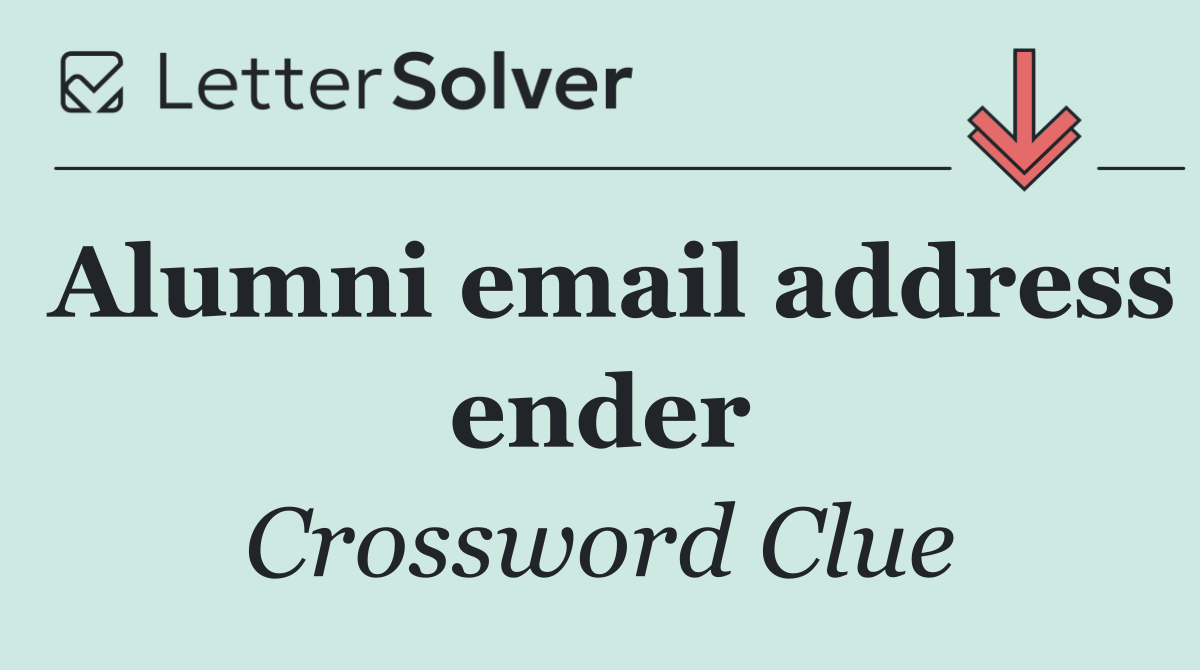 Alumni email address ender