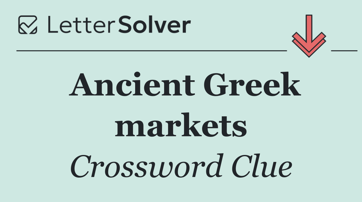 Ancient Greek markets