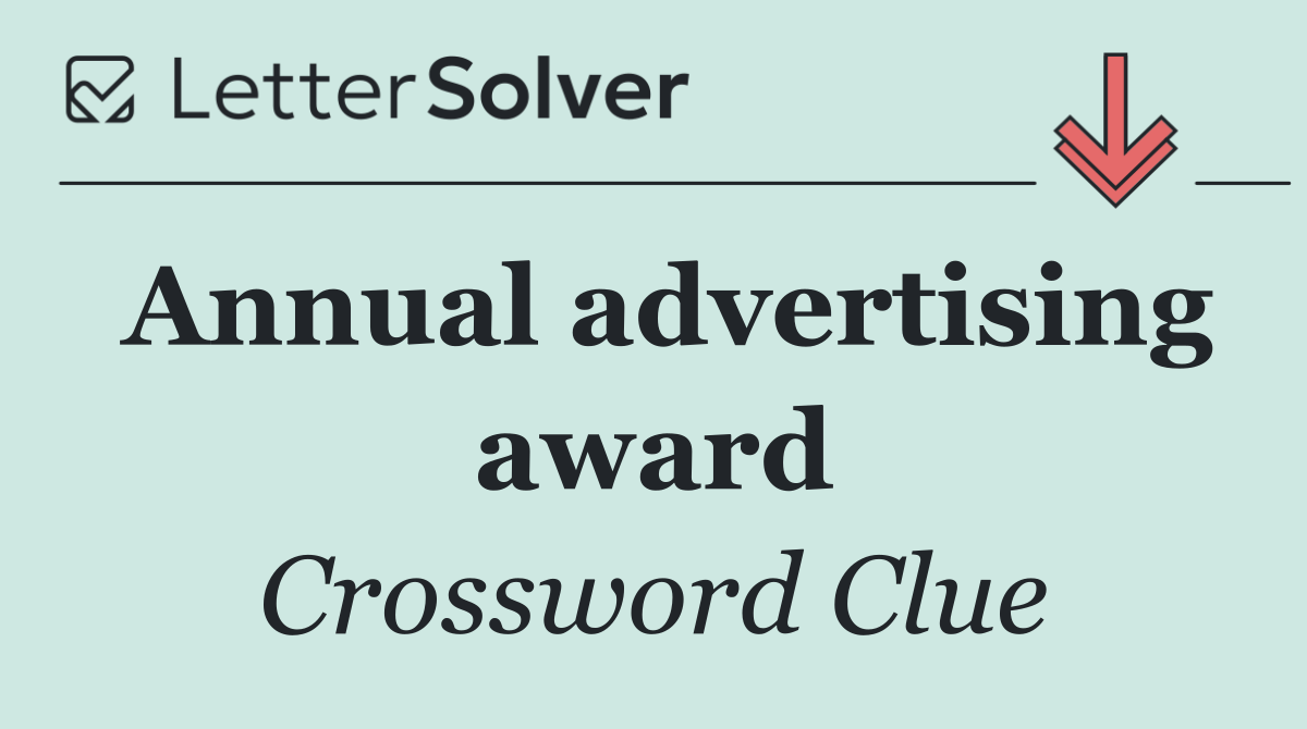 Annual advertising award