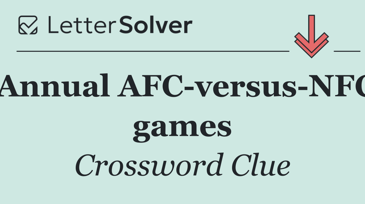 Annual AFC versus NFC games