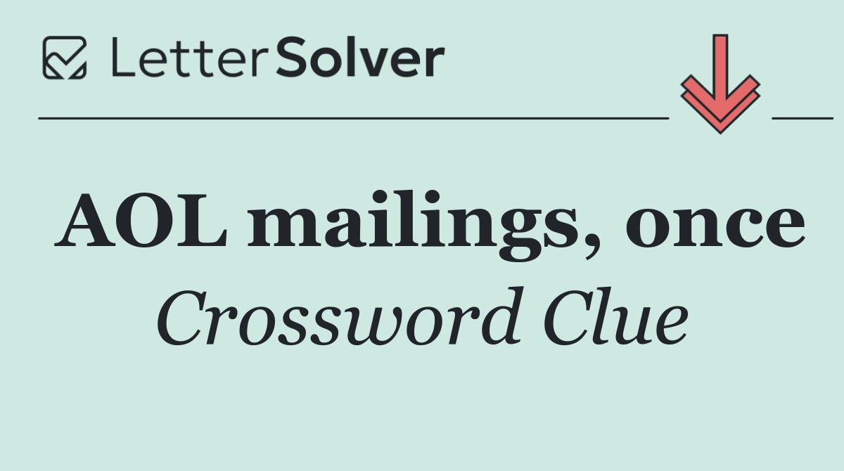 AOL mailings, once