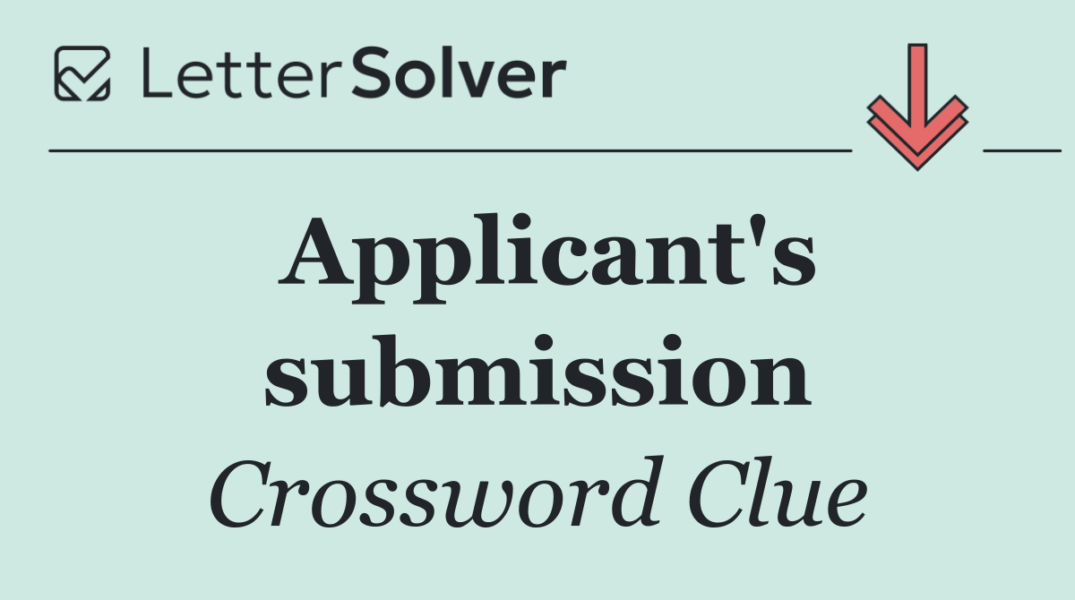 Applicant's submission
