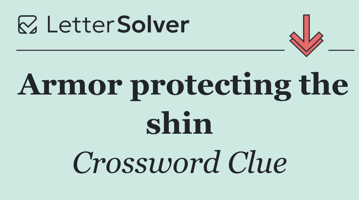 Armor protecting the shin