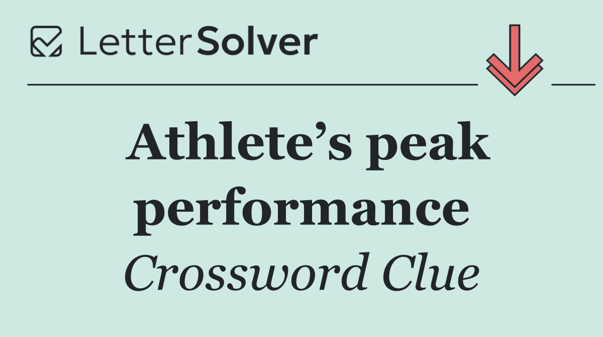 Athlete’s peak performance