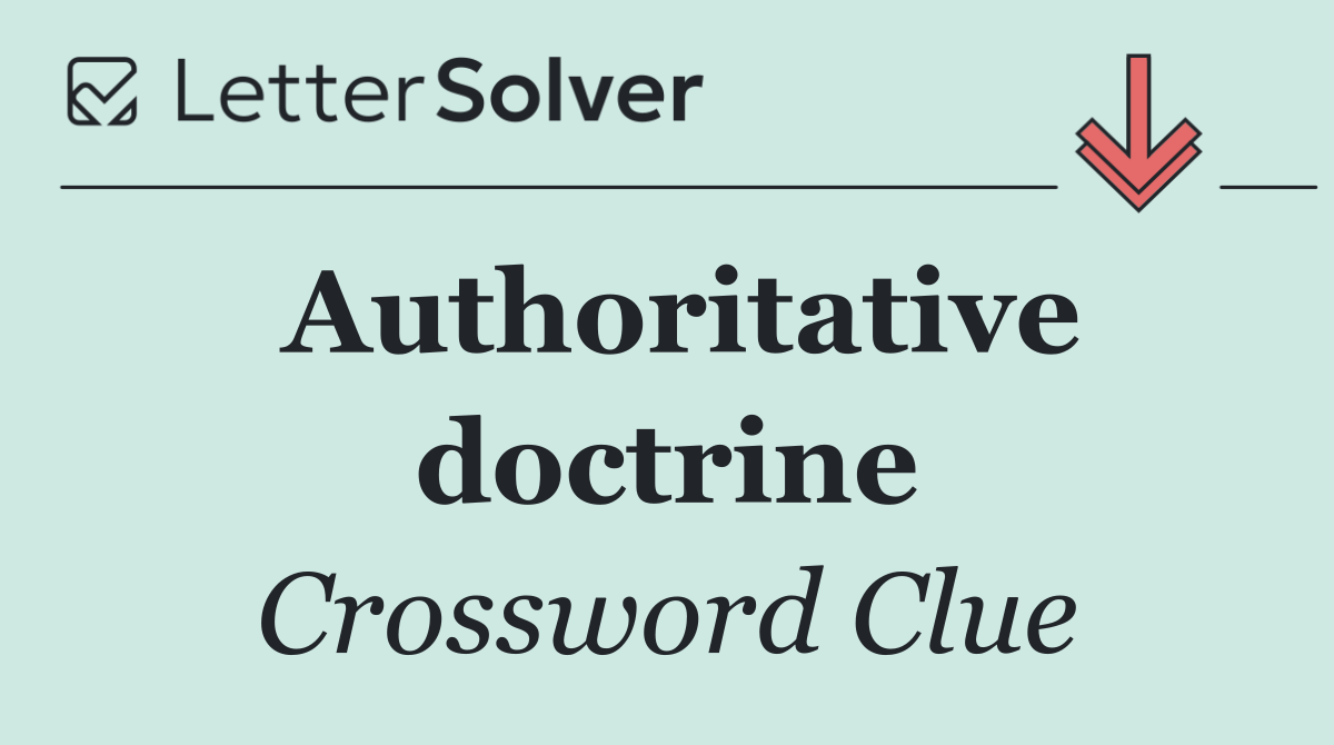 Authoritative doctrine