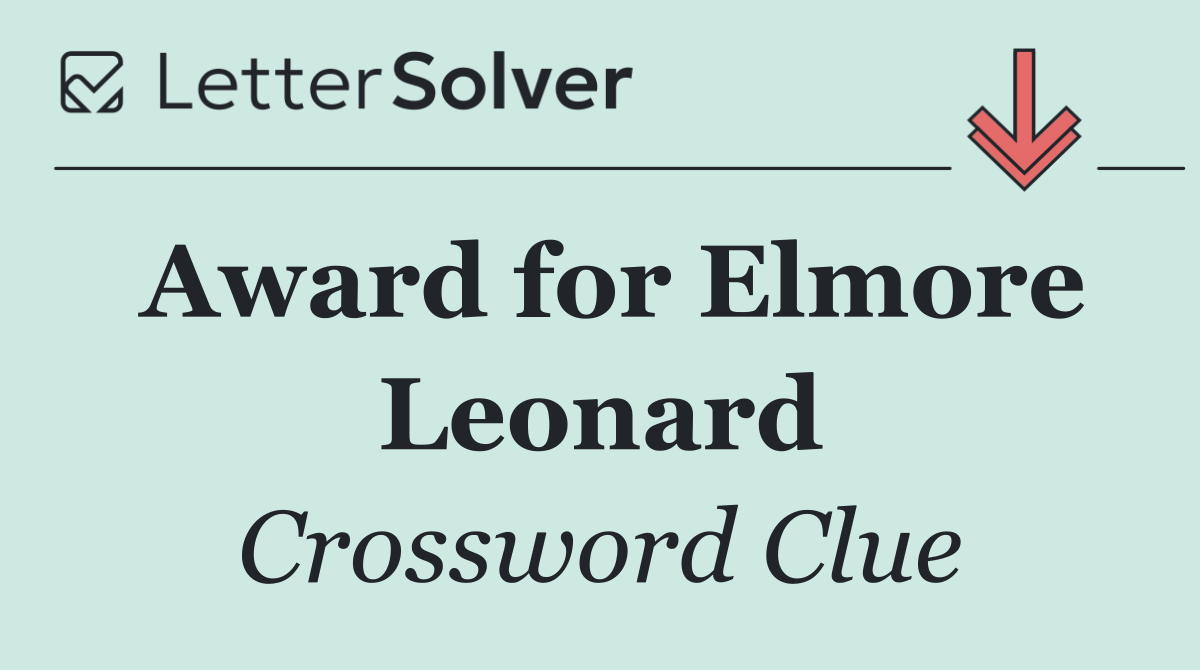 Award for Elmore Leonard