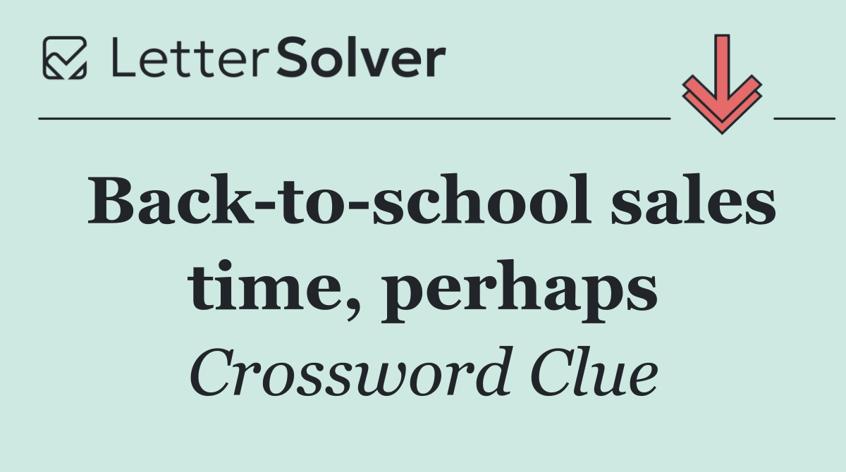 Back to school sales time, perhaps