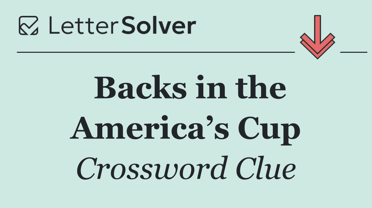 Backs in the America’s Cup
