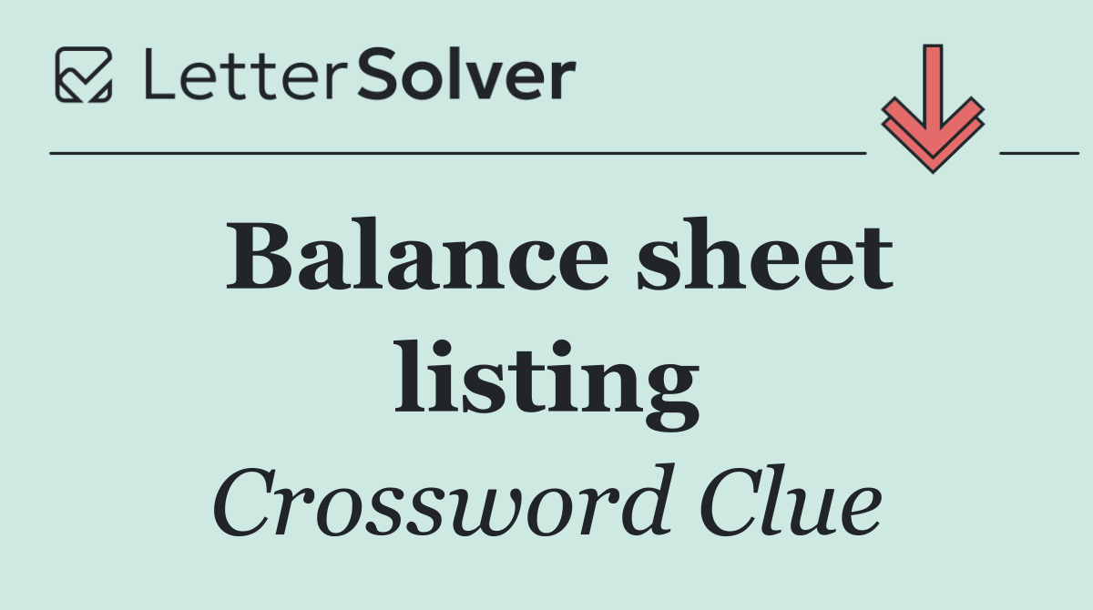 Balance sheet listing