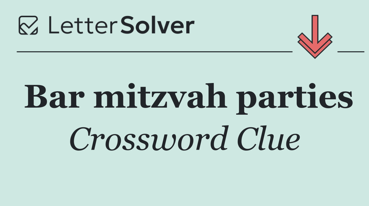 Bar mitzvah parties
