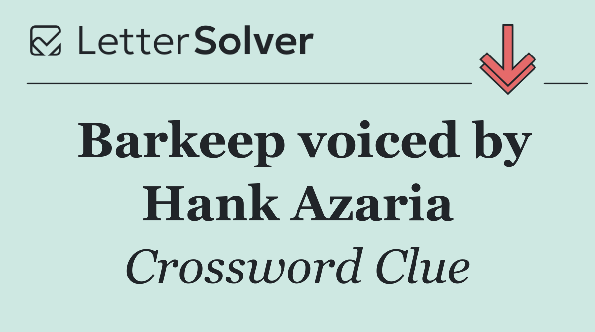 Barkeep voiced by Hank Azaria