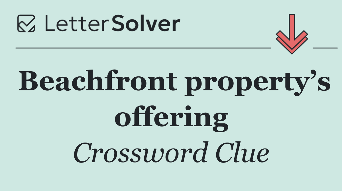 Beachfront property’s offering