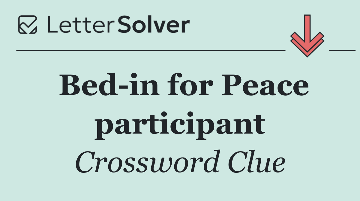 Bed in for Peace participant