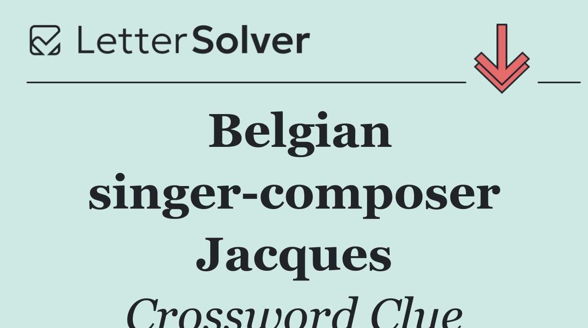 Belgian singer composer Jacques