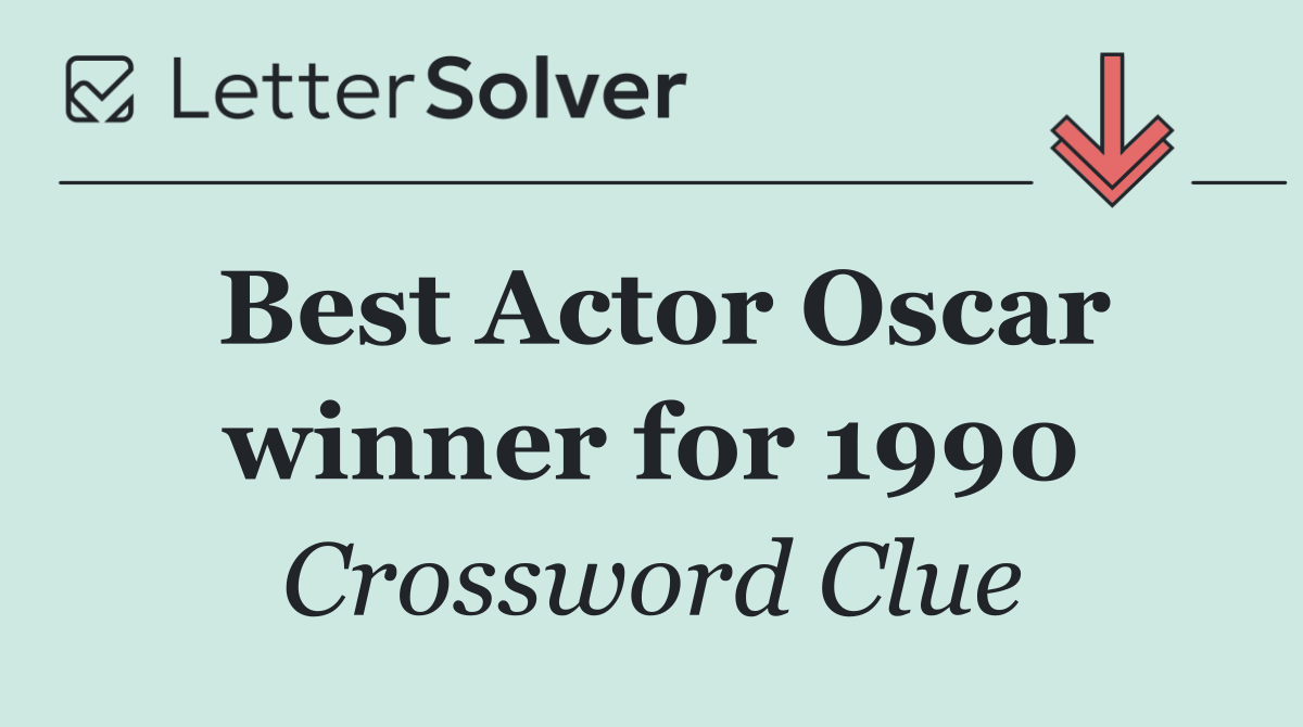 Best Actor Oscar winner for 1990