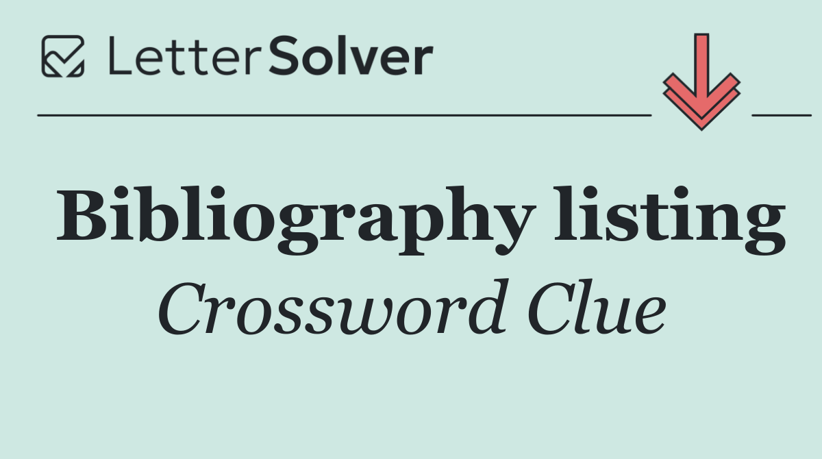 Bibliography listing