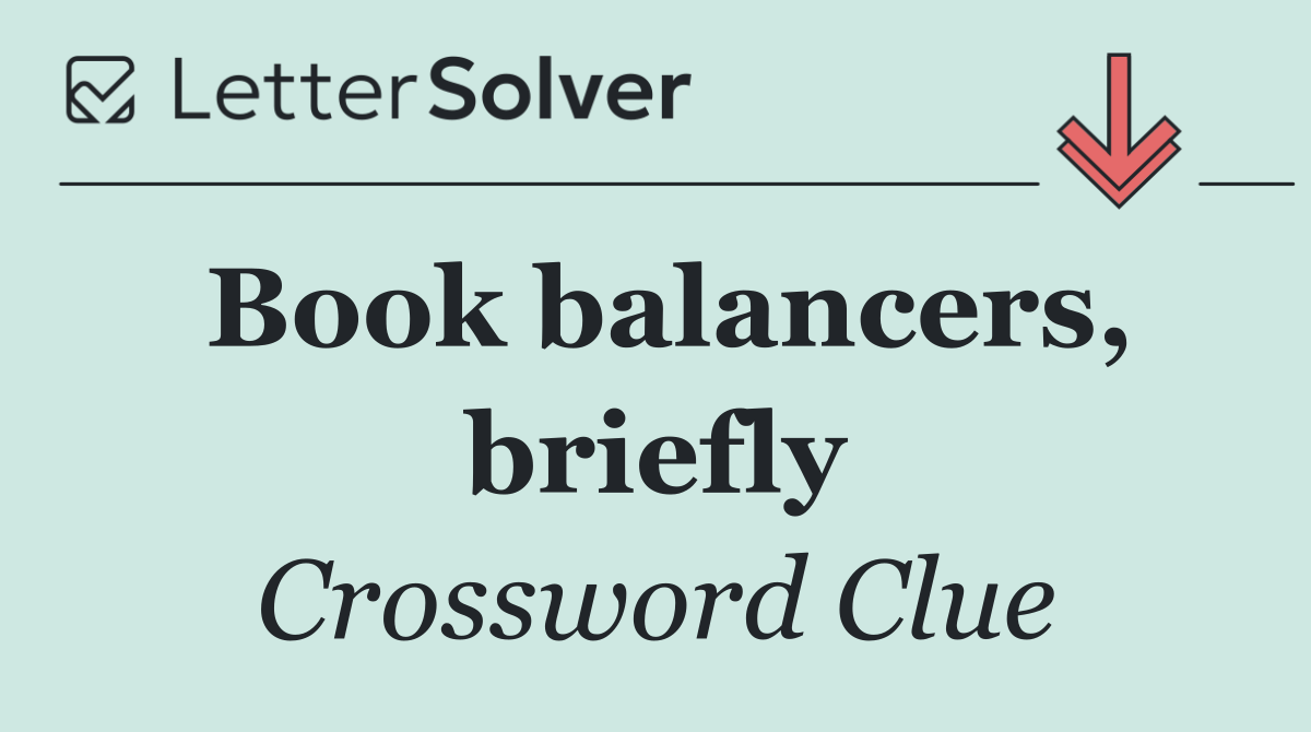 Book balancers, briefly
