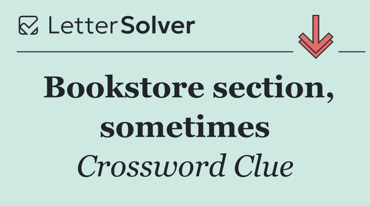 Bookstore section, sometimes