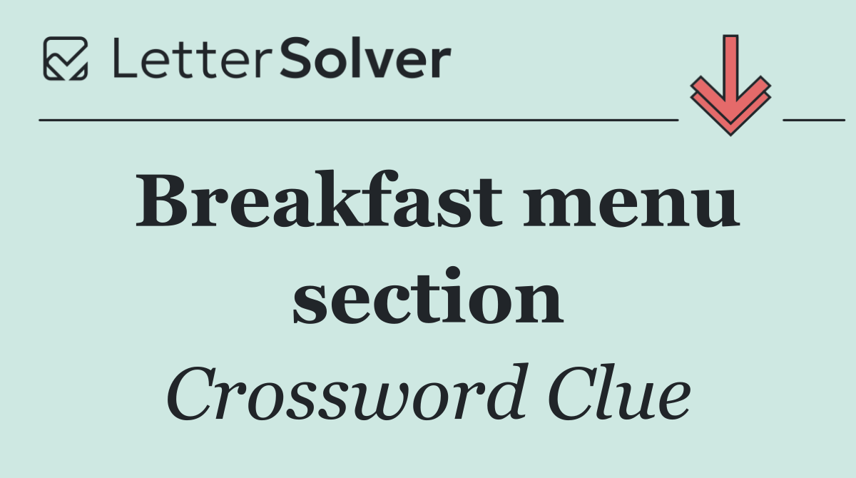 Breakfast menu section