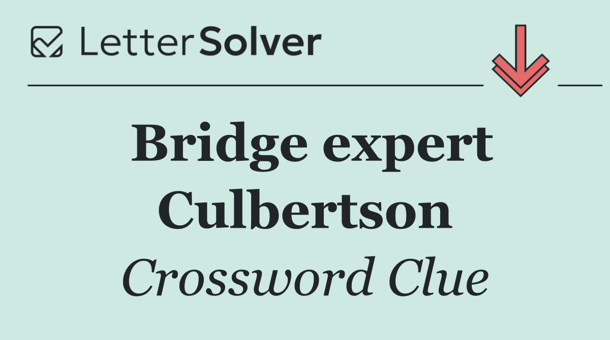 Bridge expert Culbertson