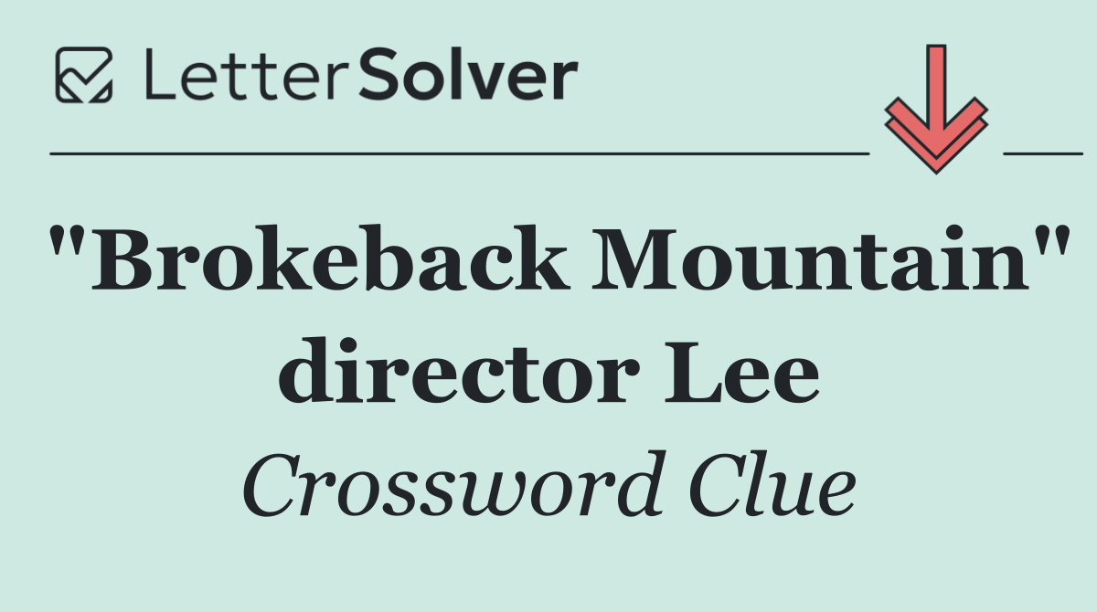 "Brokeback Mountain" director Lee