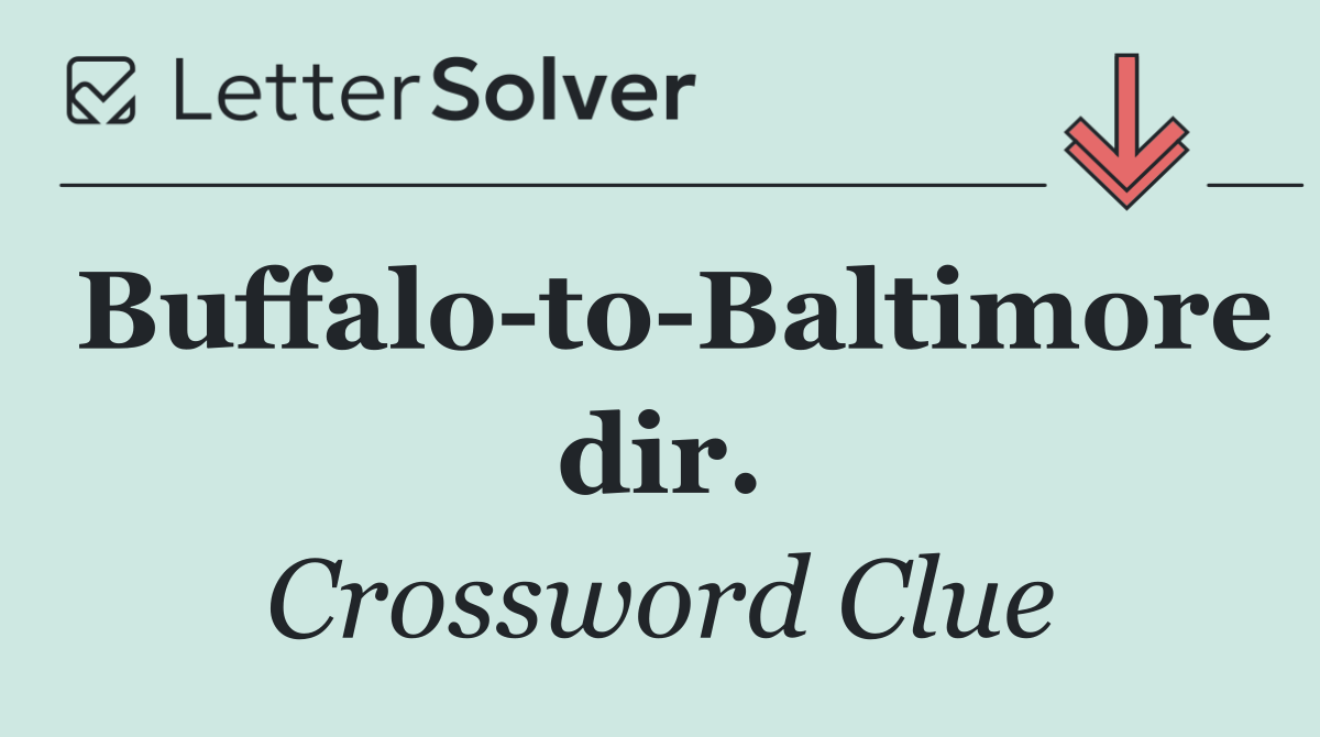Buffalo to Baltimore dir.