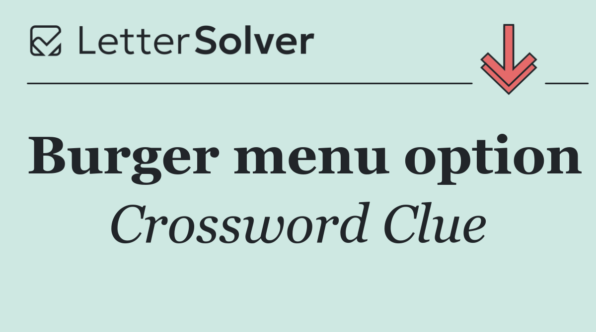 Burger menu option